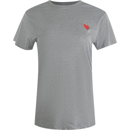 Love Moschino T-shirt Met Klein Rood Hartje-logo In Grijs