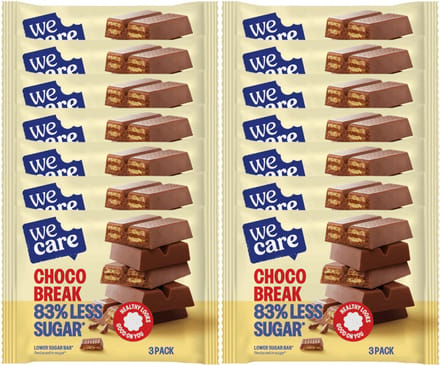 WeCare Lower Sugar - Bar - Chocolade Break - 14 x 64,5 gr