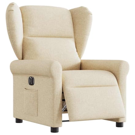 vidaXL - Fauteuil - verstelbaar - elektrisch - stof - crèmekleurig