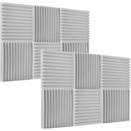 Mousses acoustiques pour studio, panneaux d'isolation acoustique 12pcs gris clair