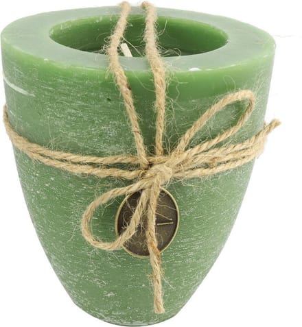 Kaars beker rond Tonnie L leger groen