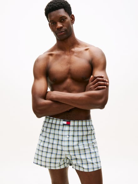 Tommy Hilfiger - 3-Pack Geweven Boxershorts - Blauw/Grijs - L