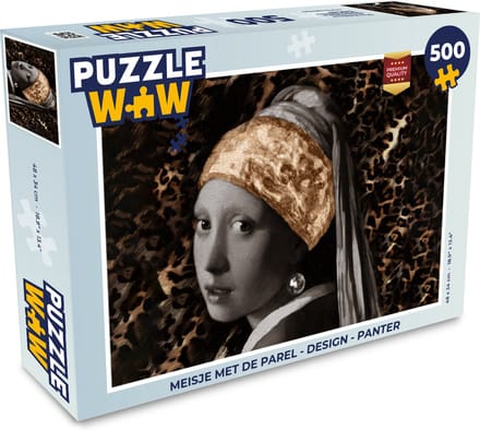 Puzzel Meisje met de parel - Design - Panter - Legpuzzel - Puzzel 500 stukjes