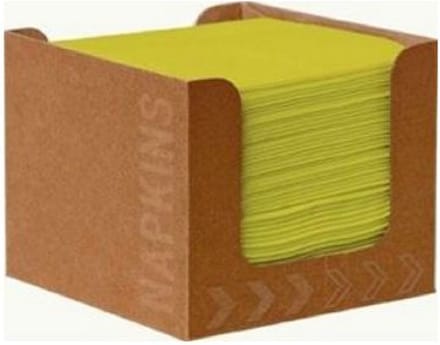 Kartonnen Dispenser met kiwi Dunisoft Servetten 20cm 50stuks