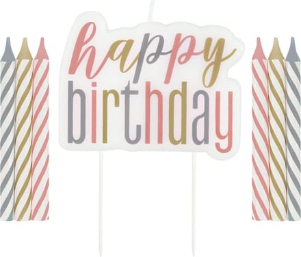UNIQUE - Pastelkleurige happy birthday verjaardagskaarsjes
