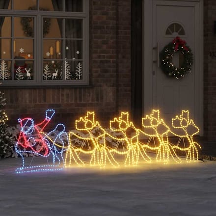 vidaXL Kerstversiering 1224 LED's Multikleur 69 x 79 cm PVC