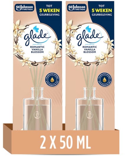 Glade Geurstokjes Romantic Vanilla Blossom - 2 x 50 ml - Voordeelverpakking