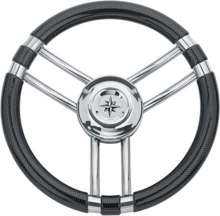 Allpa RVS 3-Spaaks stuurwiel type 22met Carbon-look Rand Ø350mm