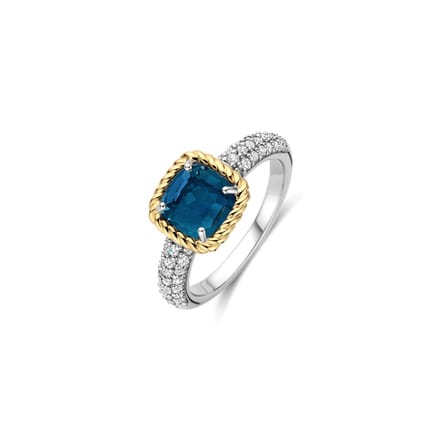 TI SENTO Dames Ring - 925 zilver - Blauw - Maat 17.75 mm / maat 56 - 12399DB