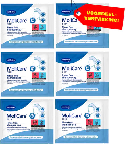 6x MoliCare Skin Shampoo Cap - Voordeelverpakking!