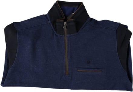 Fellows United Pulover Half Zip Bi-Color Soft Handfeel Mid Blue (22.2622 - 115)