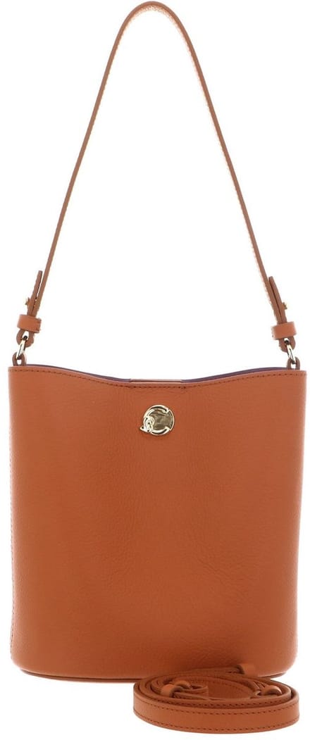COCCINELLE Leren schoudertas Nikla Mini Bag Double Grainy Leather Crab / Jellyfish Lichtbruin