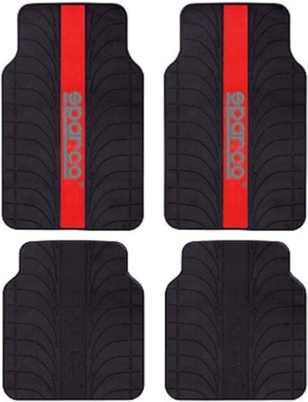 Vloermattenset voor auto Sparco SPC1913RS Universeel Zwart/Rood (4 pcs)