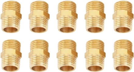 10 Stuks Messing Hex Reducing Nipple 1/4 BSP naar 1/4 BSP - Draadverbinding, Adapter, Fitting voor Pijpen