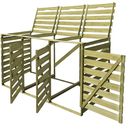vidaXL - Containerberging - driedubbel - 240 - L - geïmpregneerd - hout