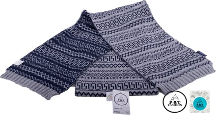 P&T Sjaal omkeerbaar - grijs-blauw - 180 x 22cm