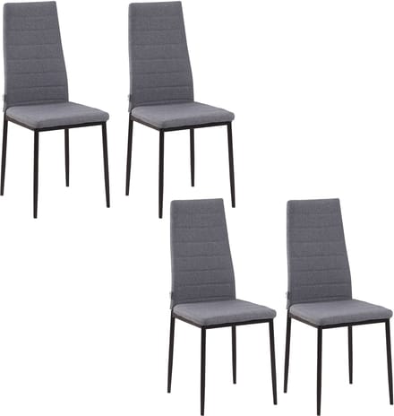 HOMCOM-Eetkamerstoel-Linnen (100% polyester)-50x41x97cm-Grijs