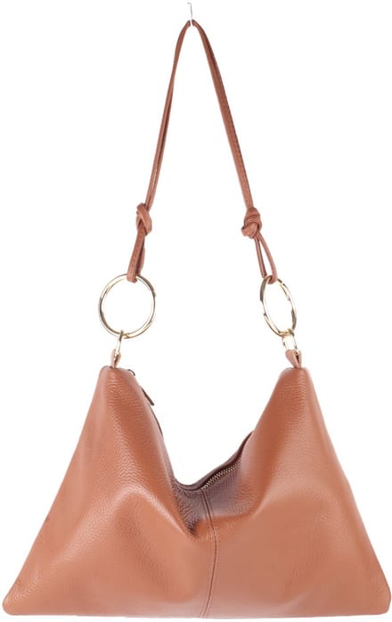 Giuliano Lederen schoudertas Anoukine - Made in Italy - Dames - Donker cognac