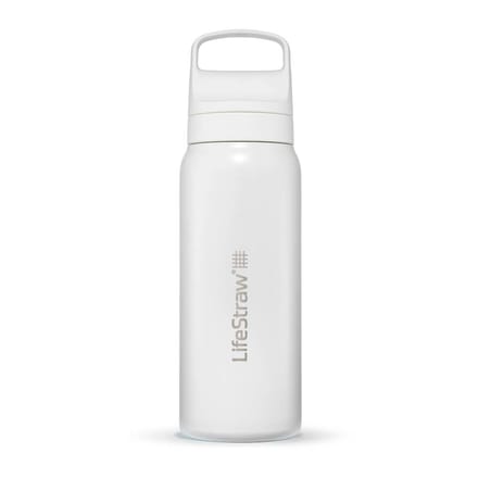 LifeStraw Go 2.0 Stainless Steel Water Filter Bottle - 1L - White-