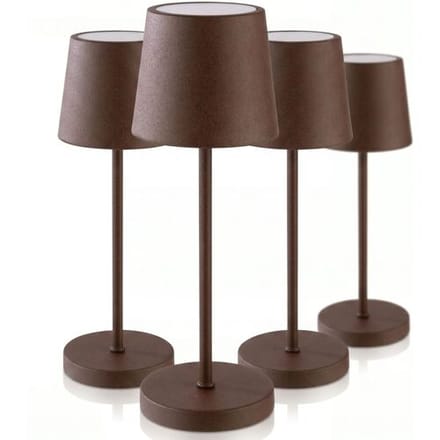 GGM Gastro (4 Stück) Tischleuchte - MERLE MINI - dimmbar in 3 Stufen - Ø 90mm - Rost