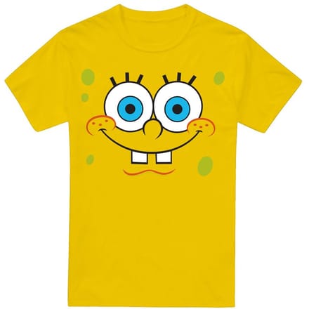SpongeBob SquarePants Heren T-shirt met Lachend Gezicht M geel