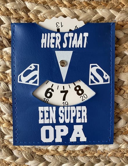 Stijlie kids Parkeerschijf Vaderdag cadeau Super Opa