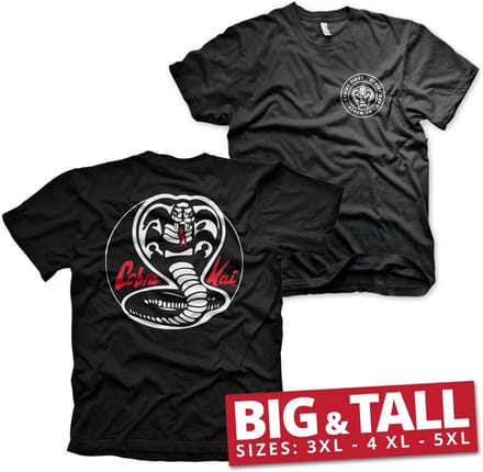 Cobra Kai White patches, Big & Tall T-shirt, zwart
