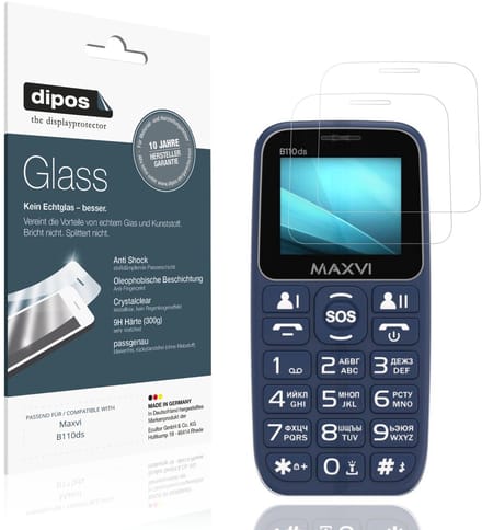 dipos – 2x Pantserfolie geschikt voor Maxvi B110ds | 9H Screenprotector
