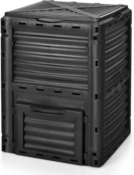 Compostbak Tuin - Afvalbak Compost - Afval Verwerken - Efficiënt Circulatiesysteem - 300 Liter - Zwart