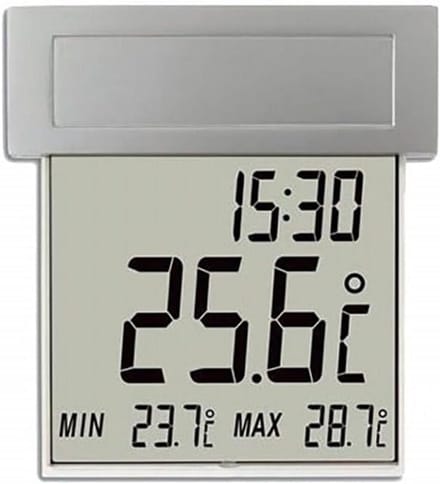 Digitale Vensterthermometer met Zonne-energie en Verlichting