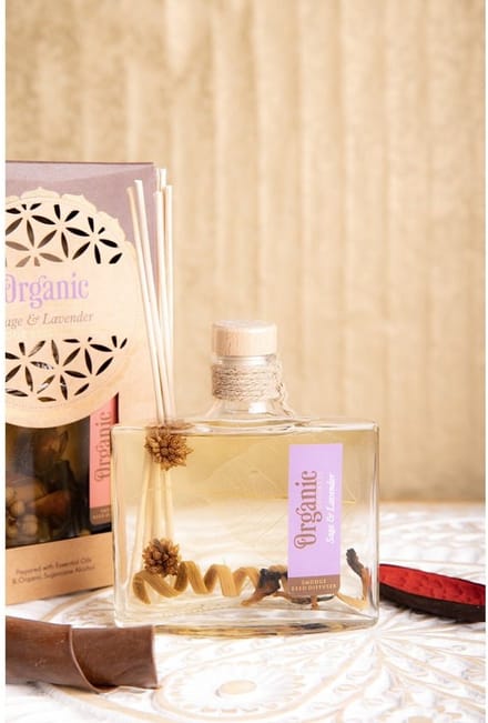 Organic goodness - salie en lavendel geurstokjes - reed diffuser - geurverspreider - 1 stuks
