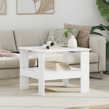 vidaXL - Salontafel - Wit - 57 - x - 55 - x - 45 - cm - Bewerkt - hout