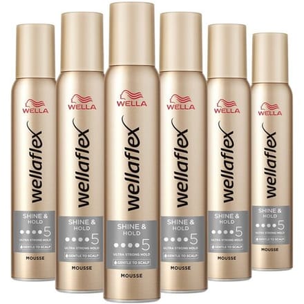 Wella Flex Mousse Shine & Hold - 6 x 200 ml - Voordeelverpakking