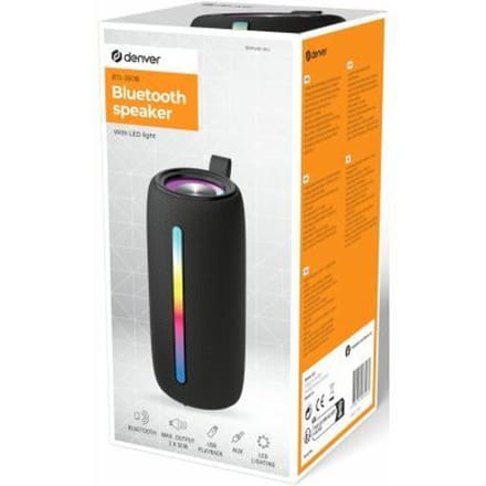Denver Bluetooth Speaker Draadloos - Lichteffecten - Muziek Box - AUX - TWS Pairing - BTL360 - Zwart