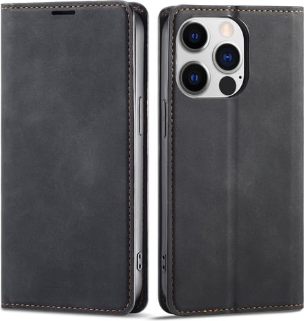 Geschikt voor Apple iPhone 13 Pro Max Bookcase | Zwart | Pasjeshouder | Portemonnee hoesje