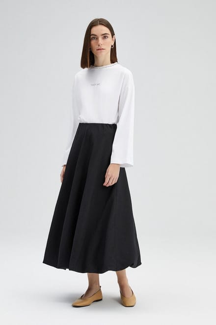 Touché Privé - Ballonrok met elastische taille - Zwart - Dames