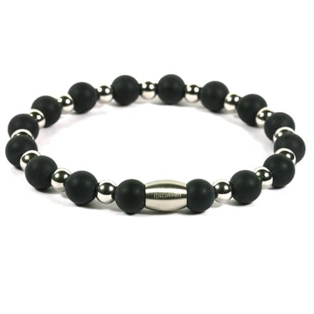 Heren armband staal onyx matte 6mm en 8mm - Ibizamen 21cm