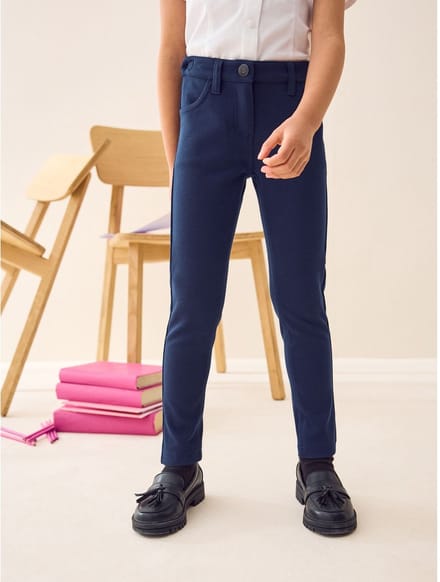 Next - Meisjes - Skinny schoolbroek met jersey stretch - Blauw