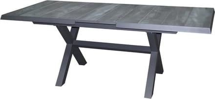 Noida uitschuifbare dining tuintafel 163-203x93xH76,5 cm met kruispoot aluminium antraciet