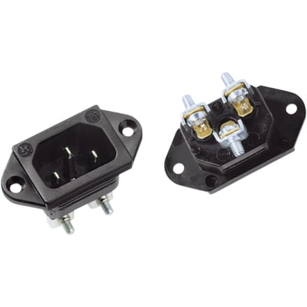 Bachmann C14 stroomstekker | inbouw | schroefaansluiting | zwart