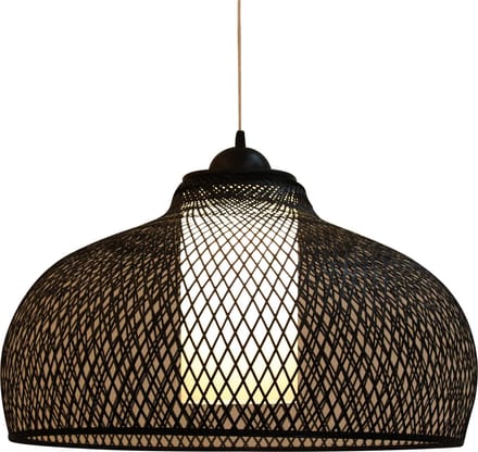 Fine Asianliving Bamboe Webbing Hanglamp Zwart Robin D52xH30cm