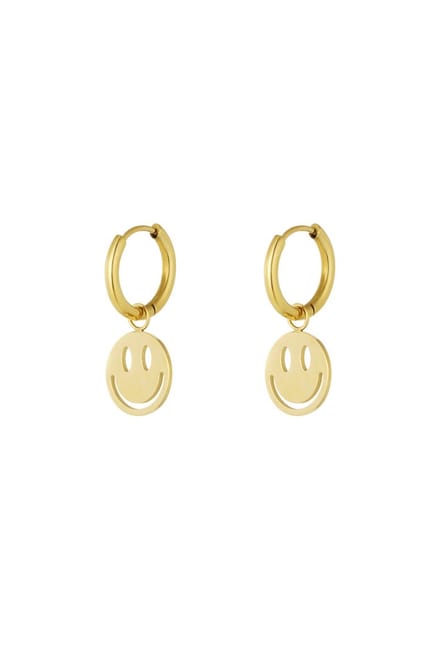 Oorbellen smiley lover - goud