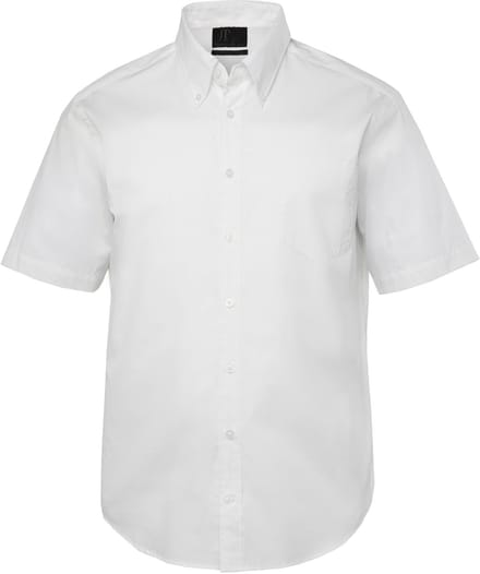 JP 1880 - Heren - Overhemd korte mouw buttondown-kraag modern fit - Off-white - Maat L