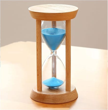Zandloper Timer - Ei Zandloper - Kooktijd Bijhouden - Houten Frame - 10 cm Hoog - Blauw