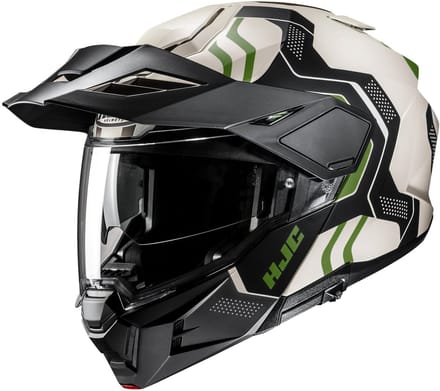 HJC i80 Velly Zwart Wit Groen Adventure Motorhelm - Helm