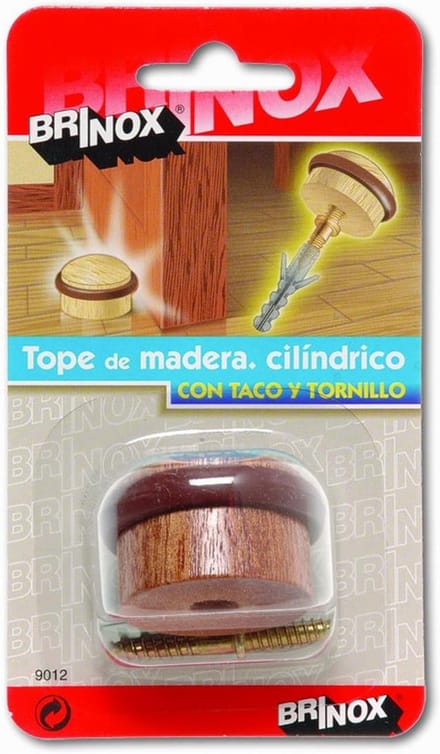 Cilindrische Deurstopper van Hout met Onzichtbare Bevestiging