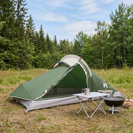 vidaXL - Backpacking - Tent - 2-persoons - Groen - 185T - Polyester - met - PU - Coating