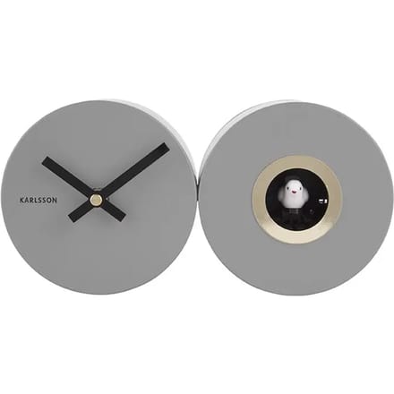Karlsson Koekoeksklok Duo Cuckoo - Mat Muisgrijs - 26x13x7,2cm - Scandinavisch
