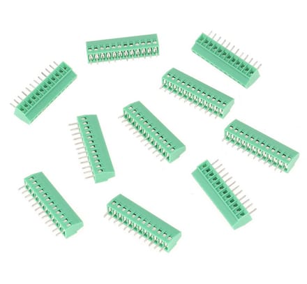 Universele Schroef PCB Klemmenblok Connector 12-Pins Groen 2.54mm Set van 10