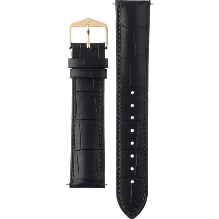 Hirsh Horlogeband Duke Zwart - Leer - 19mm